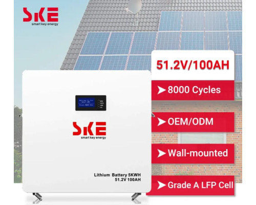 Акумулятор SKE SK-5120B LiFePO4 51.2V 100Ah 5 кВт·год, CAN/RS485, 8000 циклів