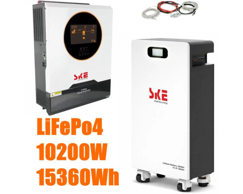 Комплект резервного живлення SKE PH21-10.2K 10200W + SKE SK-ST15000 LiFePO4 15 кВт·год, Wi-Fi