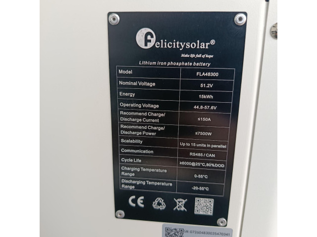 Акумуляторна батарея FLA48300LG01Felicity (LiFePO4 51,2V 300Ah 15kWh)