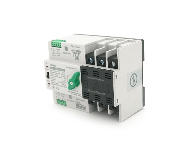 Автомат ввода резерва (АВР) четырехполюсный HDQ3-125E/3P, 400V/125A на DIN-рейку для генераторов