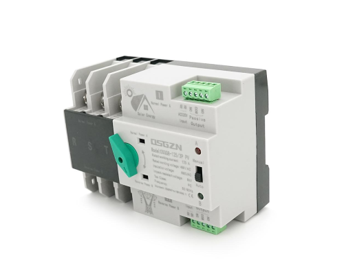 Автомат ввода резерва (АВР) двухполюсный OSGQ8-125/3P PV, 230V/125A на DIN-рейку для солнечных систем