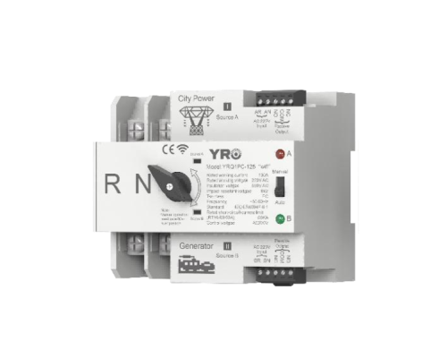 Автомат ввода резерва (АВР) двухполюсный YRQ2PC-125 Wifi ATS, 2P 125A 220V, E-Welink App на DIN-рейку для генераторов