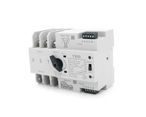 Автомат ввода резерва (АВР) трехполюсный YRQ2PC-125 Wifi ATS, 3P 125A 400V, E-Welink App на DIN-рейку для генераторов