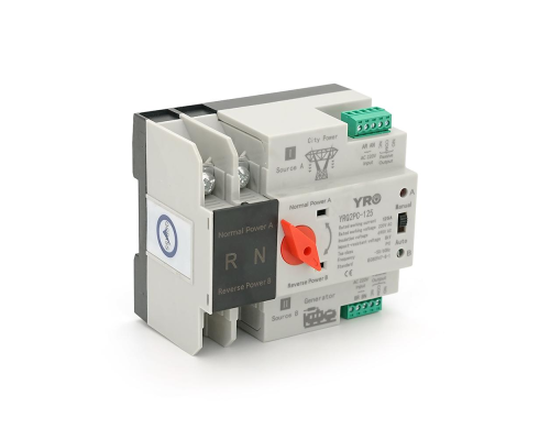 Автомат ввода резерва (АВР) двухполюсный YRQ2PC-125, 220V/125A на DIN-рейку для генераторов