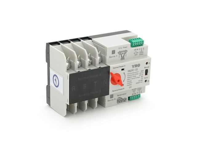 Автомат ввода резерва (АВР) четырехполюсный YRQ2PC-125, 400V/125A на DIN-рейку для генераторов