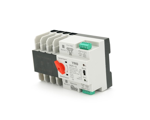 Автомат ввода резерва (АВР) четырехполюсный YRQ2PC-125, 400V/125A на DIN-рейку для генераторов