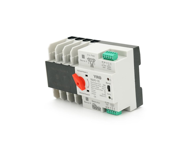 Автомат ввода резерва (АВР) четырехполюсный YRQ2PC-125, 400V/125A на DIN-рейку для генераторов