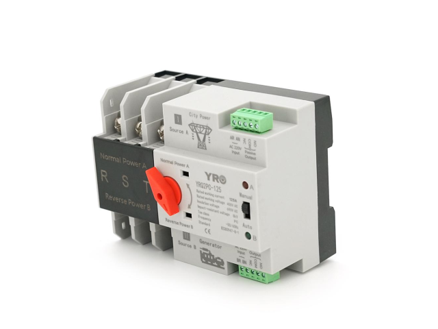 Автомат ввода резерва (АВР) трехполюсный YRQ2PC-125, 400V/125A на DIN-рейку для генераторов