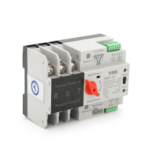 Автомат ввода резерва (АВР) трехполюсный YRQ2PC-125, 400V/125A на DIN-рейку для генераторов