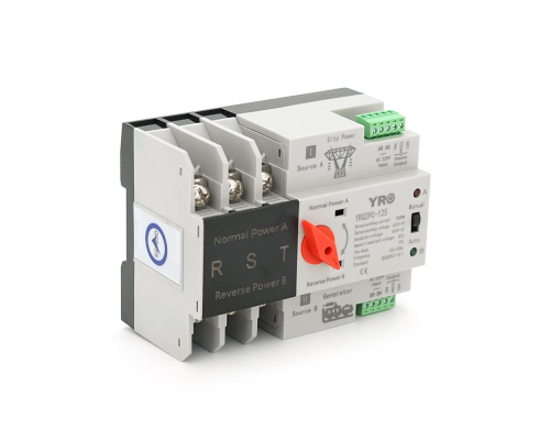 Автомат ввода резерва (АВР) трехполюсный YRQ2PC-125, 400V/125A на DIN-рейку для генераторов