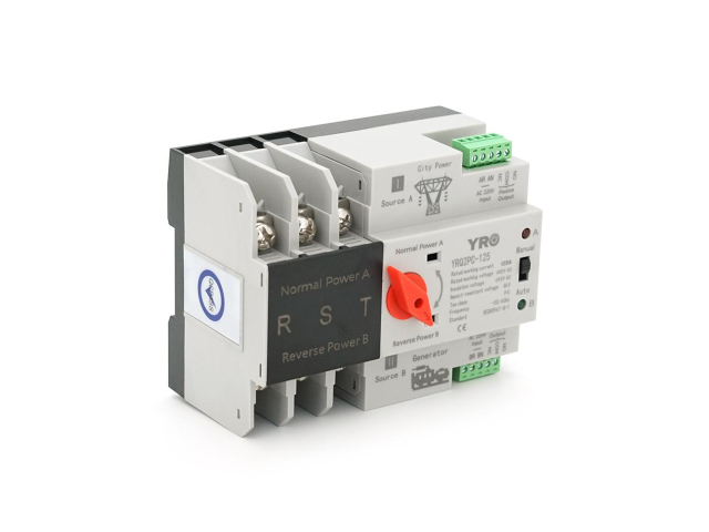 Автомат ввода резерва (АВР) трехполюсный YRQ2PC-125, 400V/125A на DIN-рейку для генераторов