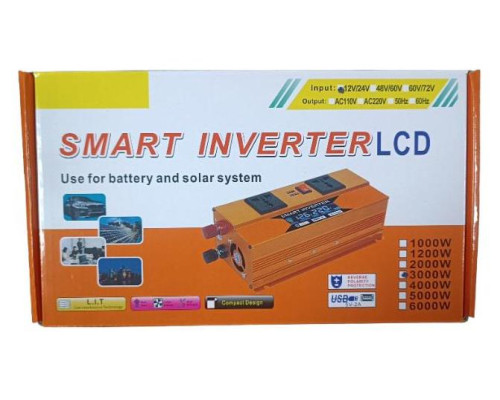 Преобразователь напряжения 3000Вт 12/24В на 220В LCD SMART ERYUAN ERYUAN