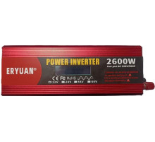 Преобразователь 12V→220V 2600Вт LCD, чистый синус ERYUAN ERYUAN