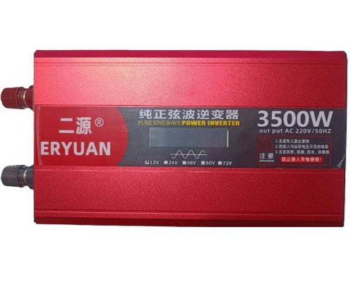Преобразователь напряжения 3500W Чистый Синус 12V→220V LCD инвертор ERYUAN ERYUAN