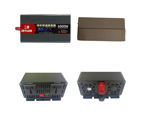 Преобразователь напряжения 6000W Чистый Синус 12V→220V LCD инвертор ERYUAN ERYUAN