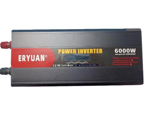 Преобразователь напряжения 6000W Чистый Синус 12V→220V LCD инвертор ERYUAN ERYUAN
