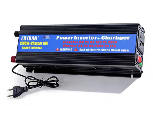 Преобразователь напряжения ERYUAN 1500W + CHARGER 10A 12V→220V ERYUAN
