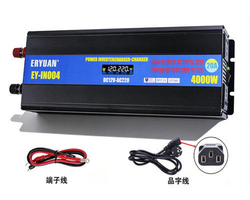 Преобразователь напряжения ERYUAN EY-IN004 4000W + CHARGER 20A 12V→220V LCD ERYUAN