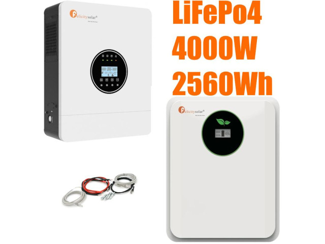 Комплект резервного питания  Felicity 4.0 кВт + LiFePO4 аккумулятор 24V 100Ah (2,56 кВт·ч)