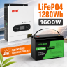 Комплект резервного питания LiFePO4 1280 Wh + Инвертор MUST PV1800-2012 ECO, 2000VA/1600W