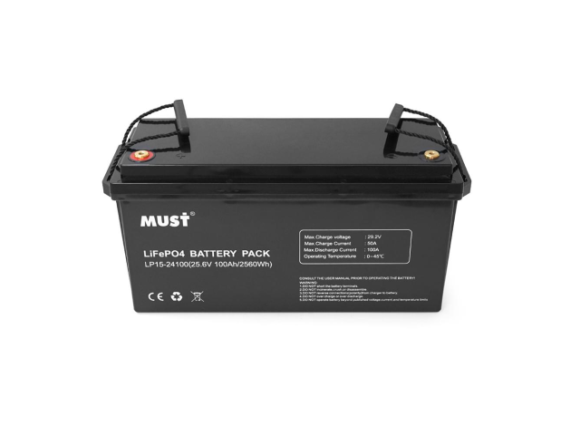 Аккумуляторная батарея Must LiFePO4 LP15-24100 25.6V 100Ah, 2,56kWh, BMS50A@4S, 6000 cycles, 522x240x218, 23kg