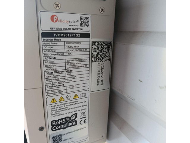 Гібридний інвертор Felicity Solar IVCM2012P1G2 2000W 12V MPPT