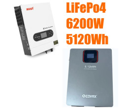 Комплект резервного живлення MUST 6.2 кВт + LiFePO4 акумулятор Covax 48V 100Ah (5,12 кВт·год)