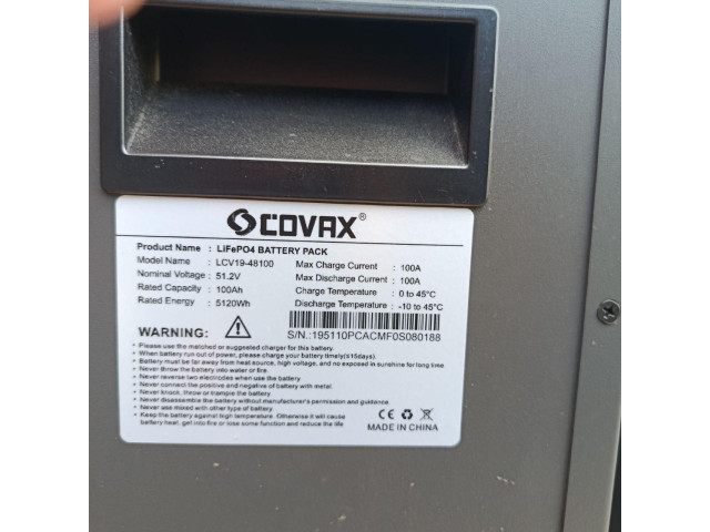 Акумуляторна батарея LCV19-48100 Covax LiFePO4 51,2V 100Ah 5kWh