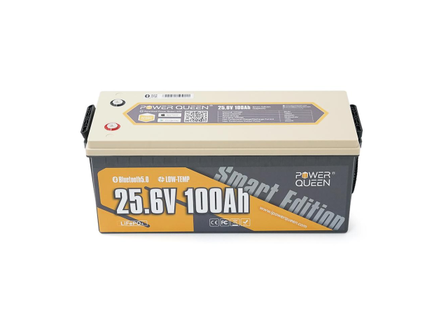 Акумуляторна батарея LiFePO4 Power Queen 25.6V 100Ah BT, 2560Wh, BMS 100A, 532*207*215мм