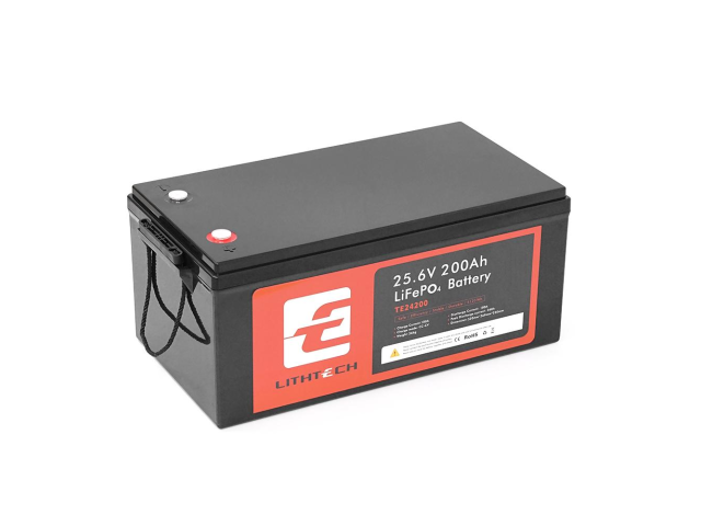 Акумуляторна батарея LITHTECH TE24200B + Bluetooth LiFePO4 25,6V 200Ah, 5.12kWh, BMS200A@4S, 6000 cycles