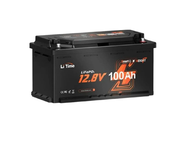 Акумулятор Li-TIME LiFePO4 12.8V 100Ач 1280Wh Bluetooth, 4000Cycles, BMS100A, ≤40mΩ, IP65, L358*B177*H188 mm, 9.9 kg