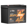 Акумулятор Li-TIME LiFePO4 25.6V 50Ач 1280Wh Bluetooth 5.0, 6000Cycles, BMS50A, ≤40mΩ, IP65, L206*B168*H211 mm, 9.6 kg