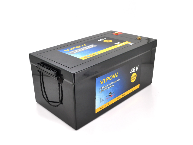 Акумуляторна батарея Vipow LiFePO4 51,2V 50Ah із вбудованою ВМS платою 40A, 48V (520x269x220), 24kg