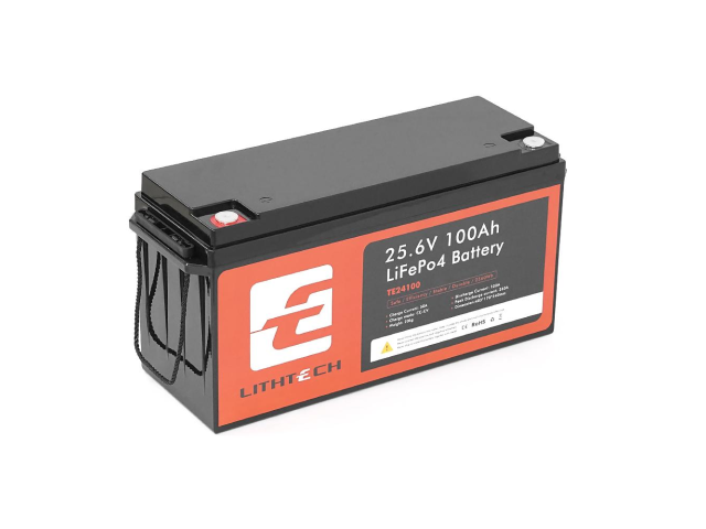 Акумуляторна батарея LITHTECH TE24100B + Bluetooth LiFePO4 25,6V 100Ah, 2.56kWh, BMS100A@4S, 6000 cycles