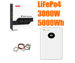 Комплект резервного питания MUST 3.0 кВт + FelicityESS LiFePO4 аккумулятор 24V 200Ah (5,12 кВт·ч)